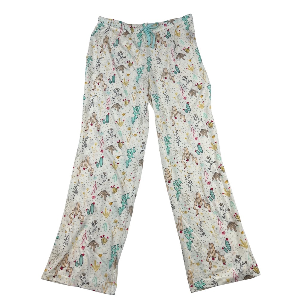 Jimmies Cactus Print Pajama Pants Women's Loungewear Sleepwear Drawstring Bottom